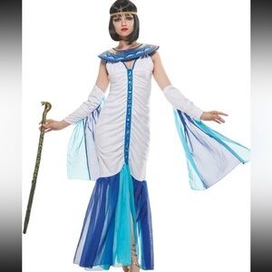 Halloween Cleopatra Costume Women Cosplay Ruched Dress Queen of The Nile Size L